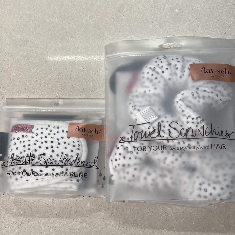 Kitsch Micro Dot Spa Headband & Towel Scrunchies